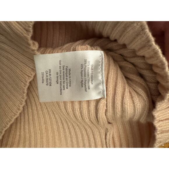 Heartloom SZ XS Knit Halter Top/Cream Ribbed Beaded Neckline Strapless Back Y2K - Picture 9 of 10